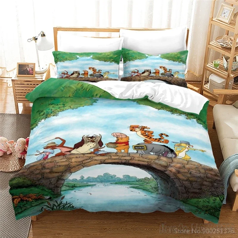 Tigger Winnie The Pooh Love Child Duvet Cover Set HD Comforter Cover Bedclothes for Kids Bedding Sets Bedroom Decor