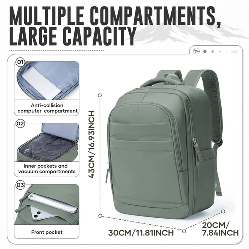 Imagen 2 del producto Mochila de mano aprobada por Ryanair, mochila de viaje de 40x30x20, compresión al vacío para mochila con bomba Manual, bolsa de almacenamiento al vacío