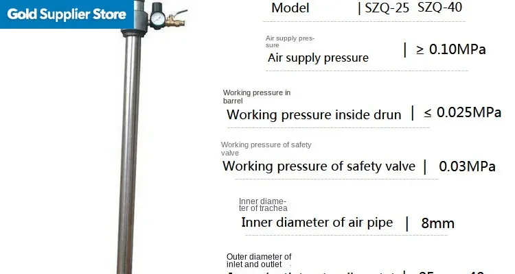 Double Suction Reversible Pneumatic Barrel Pump with Stainless Steel Impeller Screw Barrel Pump