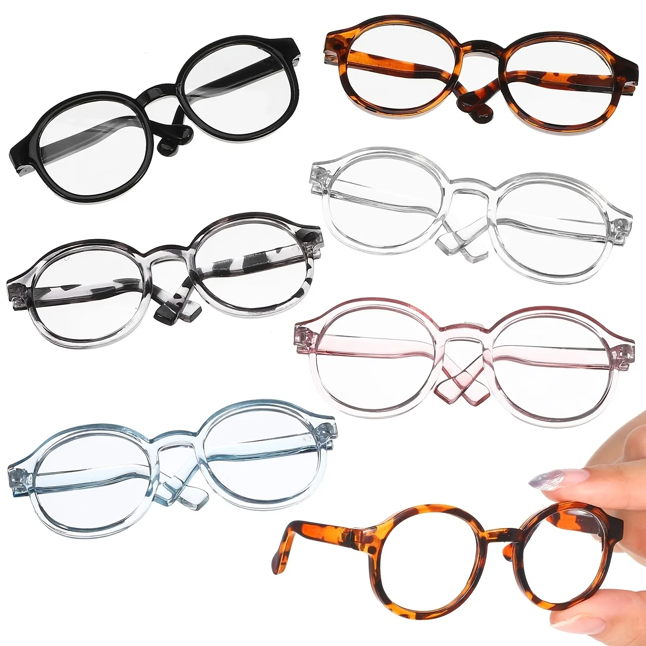 Trendy Mini Glasses for Small Dog Cat Doll Funny Fashion Eyewear Pet Dress Up Accessories Photography Shooting Props