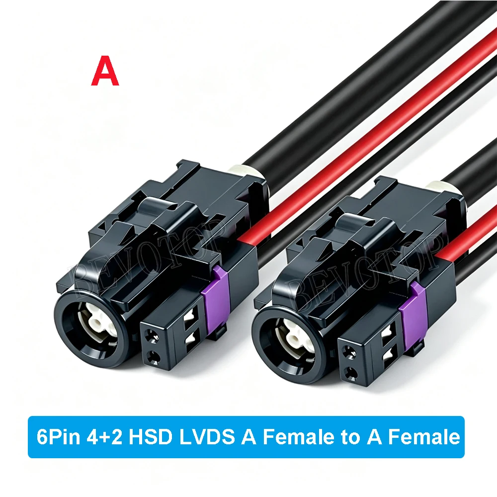 6Pin 4+2 Pin HSD LVDS Wire Harness Code A/B/C/Z HSD Female to Female High Speed DataTransmission LVDS Cable Custom-made Cable