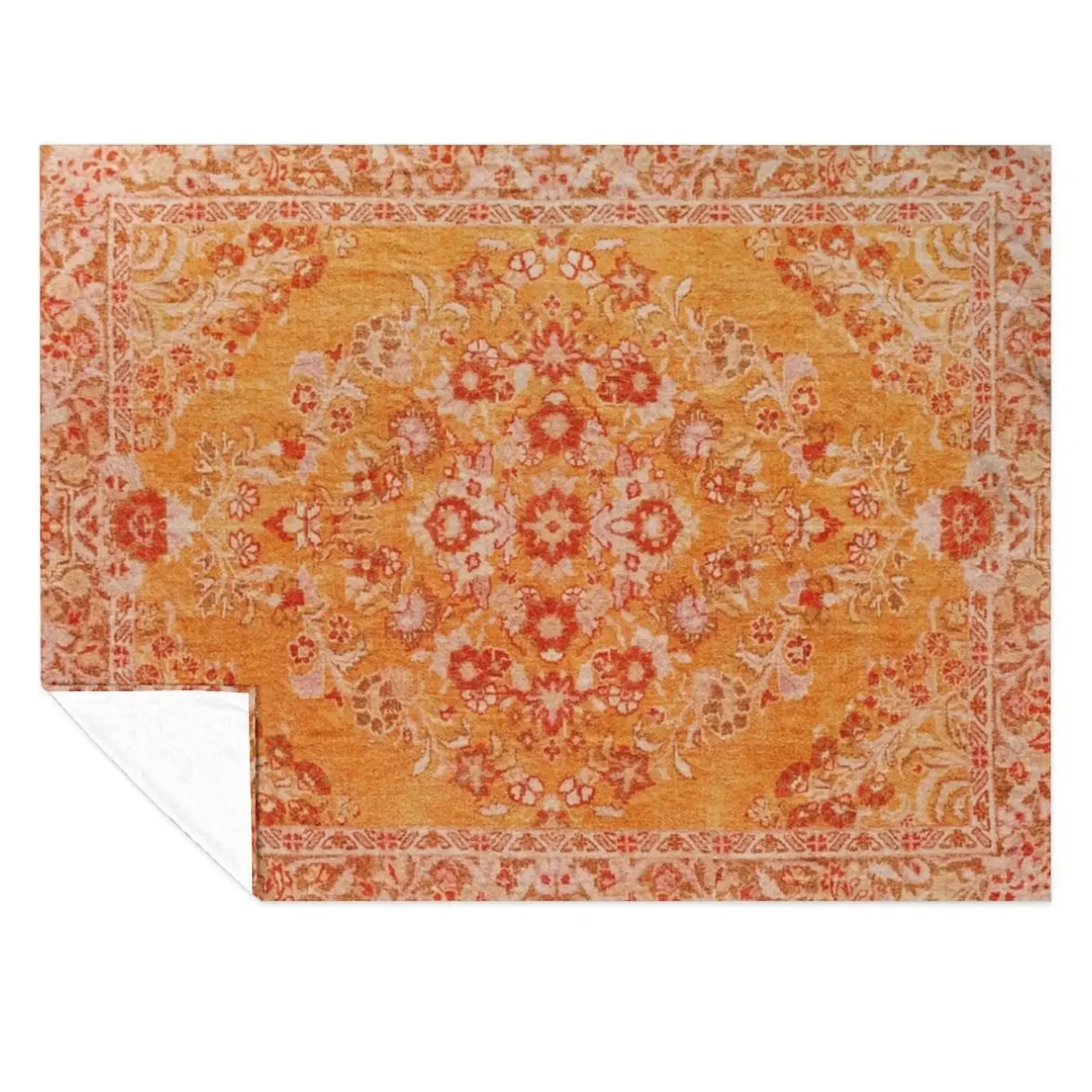 

Orange Bohemian Berber Traditional Moroccan Style Design Throw Blanket Plaid Flannels Decorative Throw Blankets