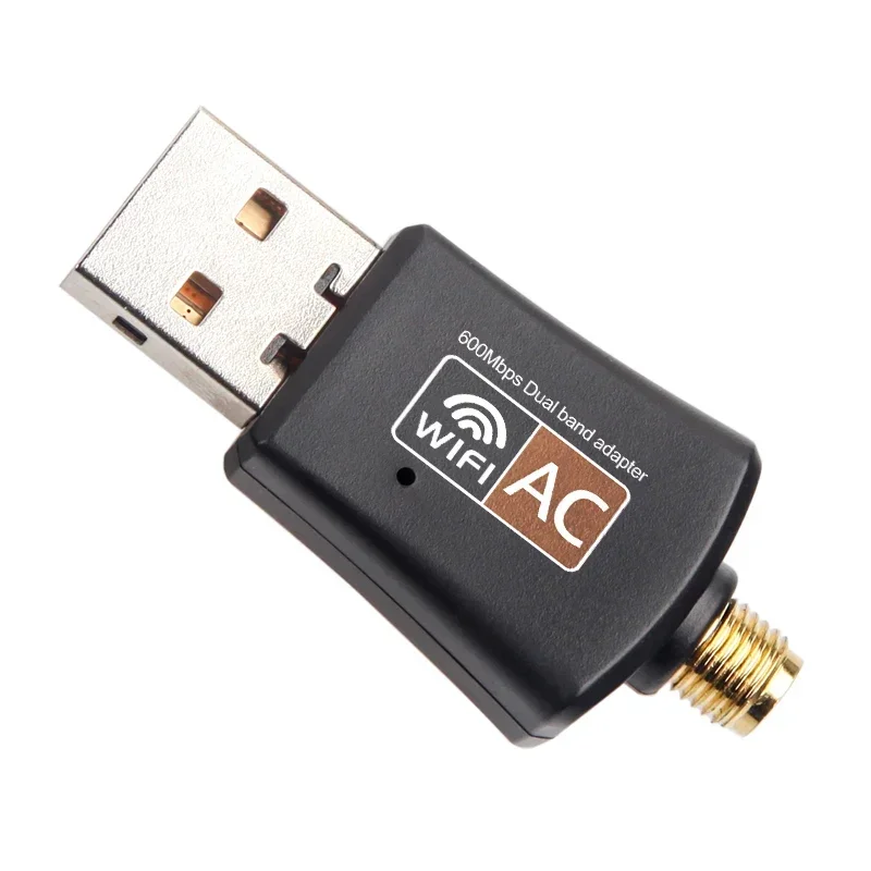 600Mbps 2.4GHz 5GHz Dual Band USB WiFi Wireless Network Card Ethernet Adapter With Antenna