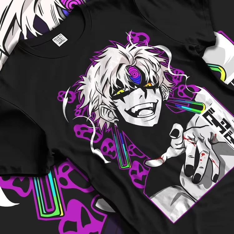 Dandadan 2026 Main Cast Group Anime T-Shirt Pink Gradient Collage Print Oversized Single Sided Tee Top Retro Streetwear Hot Sale
