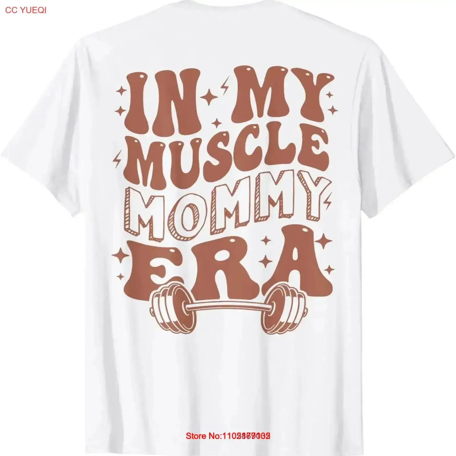In My Muscle Mommy Era Workout Fitness Gym Mama On Back T Shirt vintage Washed Comfortable Top For Everyday Wear vintage Casual