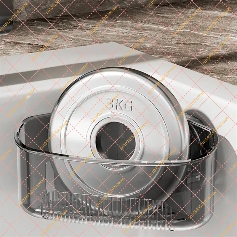 LF 2PCS Kitchen Sink Organizer Rack with Adhesive Suction Cup, Corner Drain Box Holder for Sponge Scrubber Soap