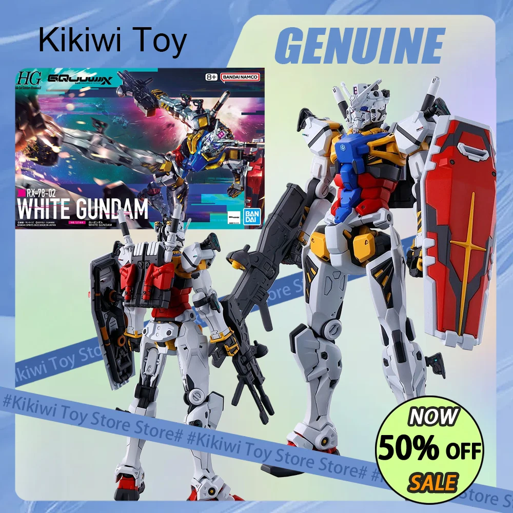 

Genuine HG 1/144 GQuuuuuuX RX-78-02 Action Figure Assembly Model Kit Plastic Robot Collection Statue Ornament Toy Birthday Gift