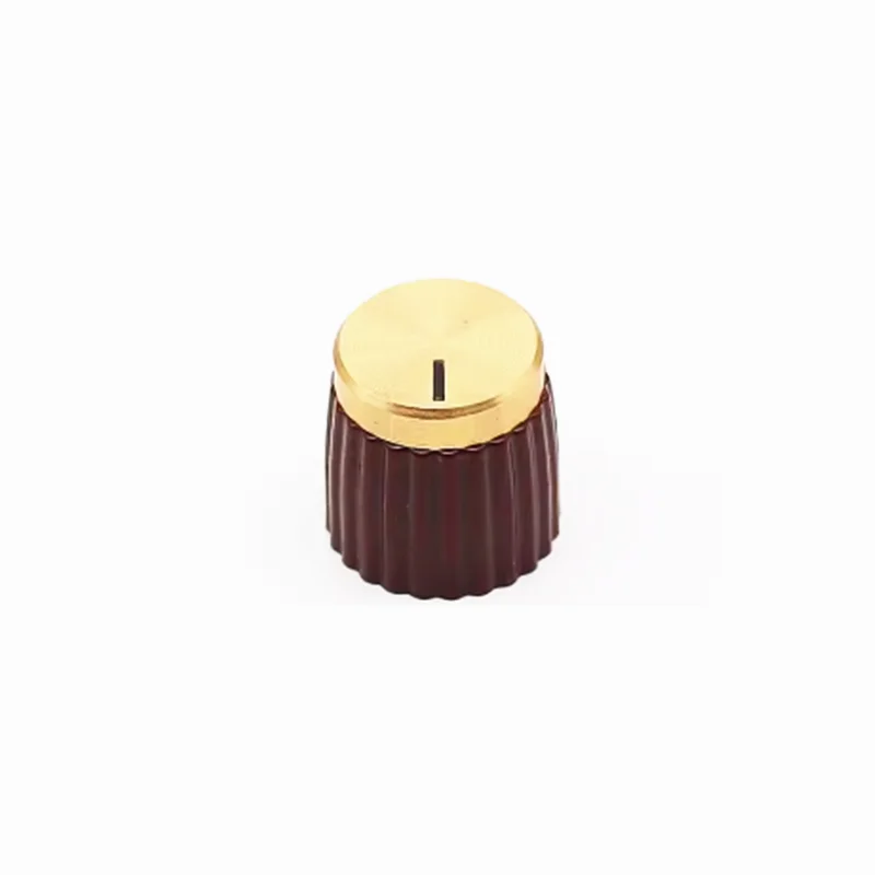 5 Stück 16x16mm Aluminium-Kunststoff-Set Zeiger / Zeigerloser Drehknopf für Marshall Gitarreneffektgerät Blumenförmiges Innenloch 6mm – Detail 5