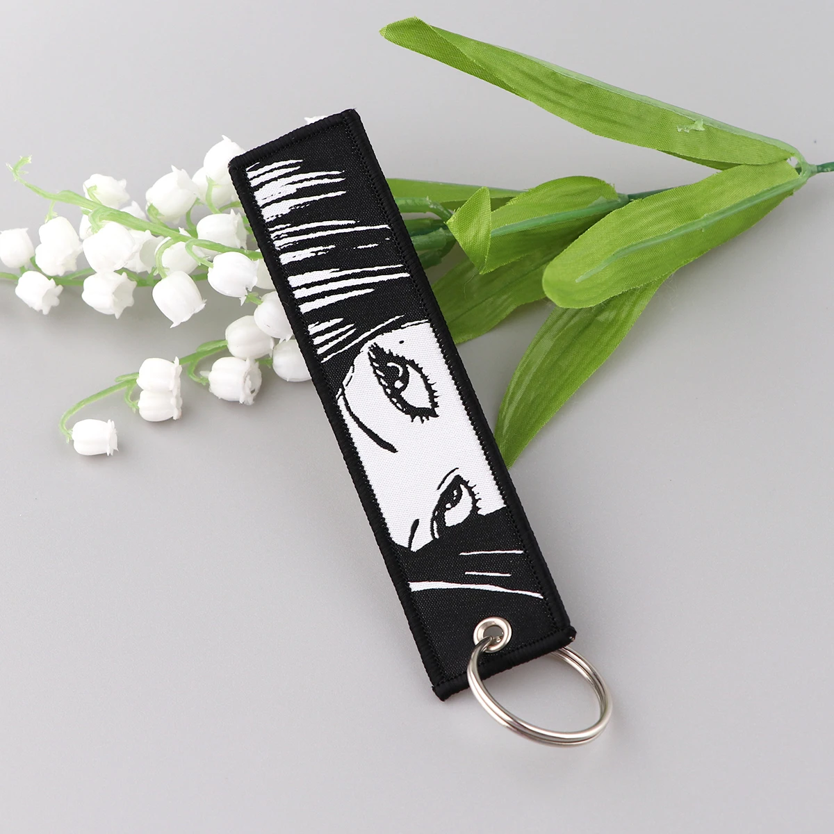 Horror Anime Key Tag Embroidery Key Fobs Keychain For Car Keys Key Ring Holder Jewelry Accessories Backpack Chaveiro