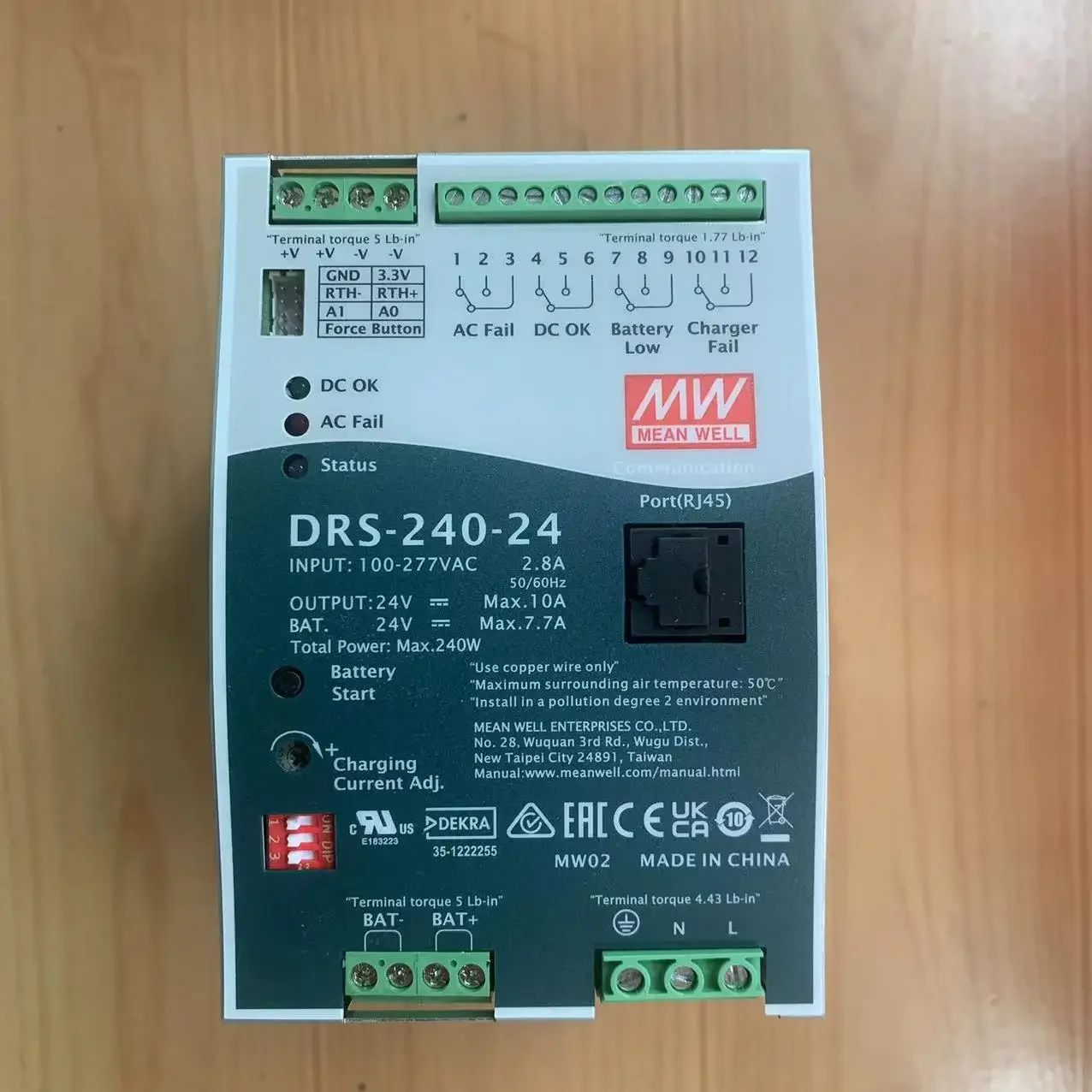 Mingwei Intelligent Security Fire Power Supply DRS-240-24/36/48/12V With UPS/communication Function 240W