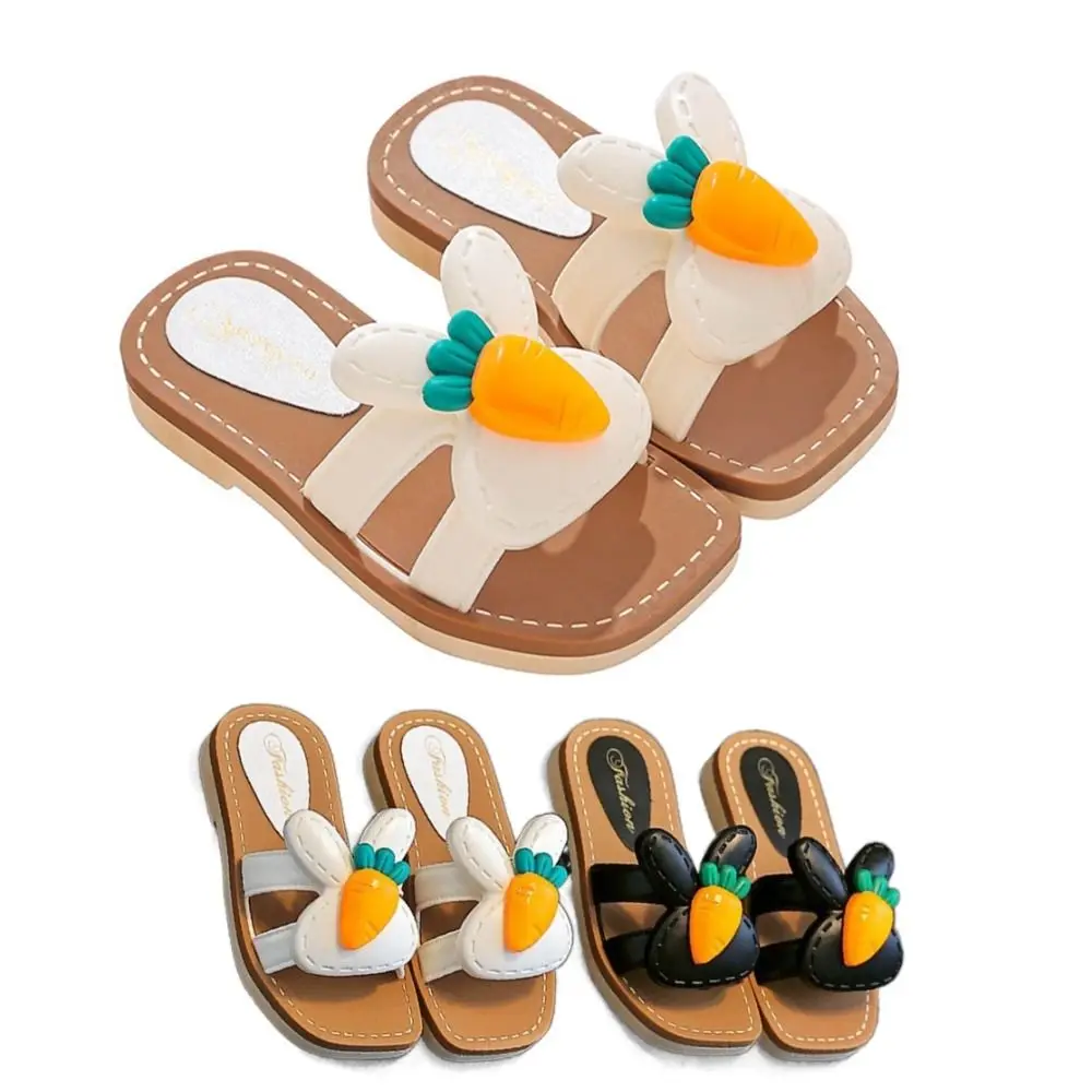 

1Pair Hot Sale Rabbit Carrot Children's Slippers Open Toes Non-slip Baby Slippers Soft Sole Children Shoes Home
