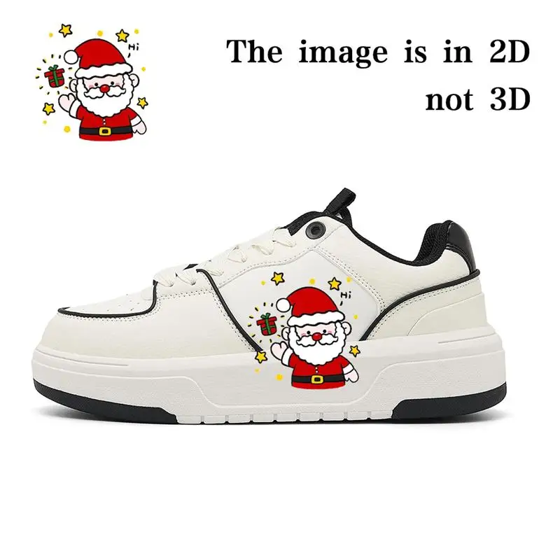 

Рождественские повседневные кроссовки на подкладке WarmCartoon, уникальный узор, Street Focus