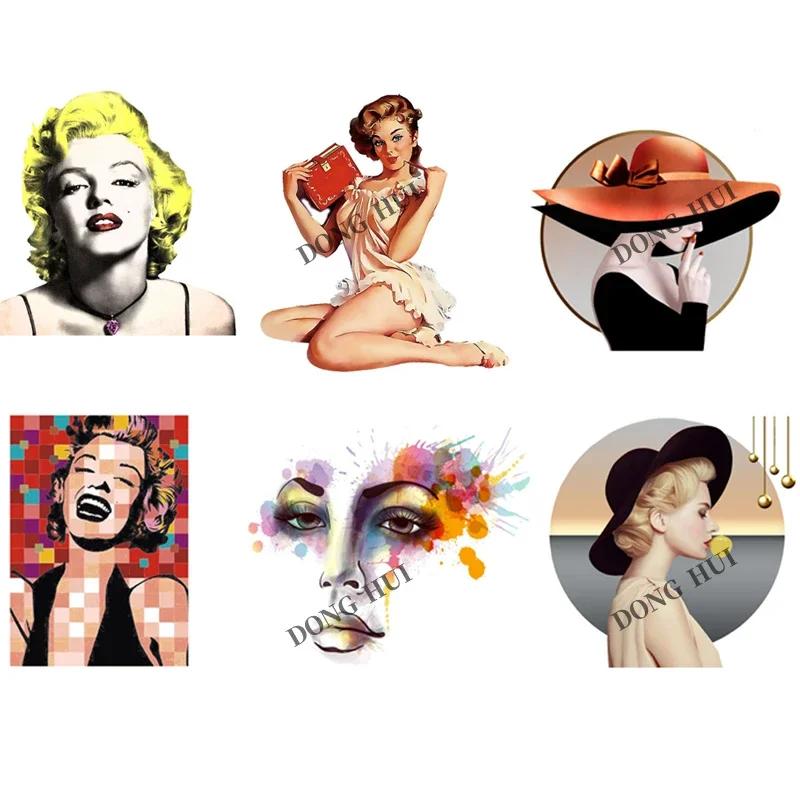 Pegatinas de pintura al óleo Marilyn Monroe, pegatina de coche, vinilo de belleza, moto de cross, motocicleta, nevera, portátil, calcomanía de PVC