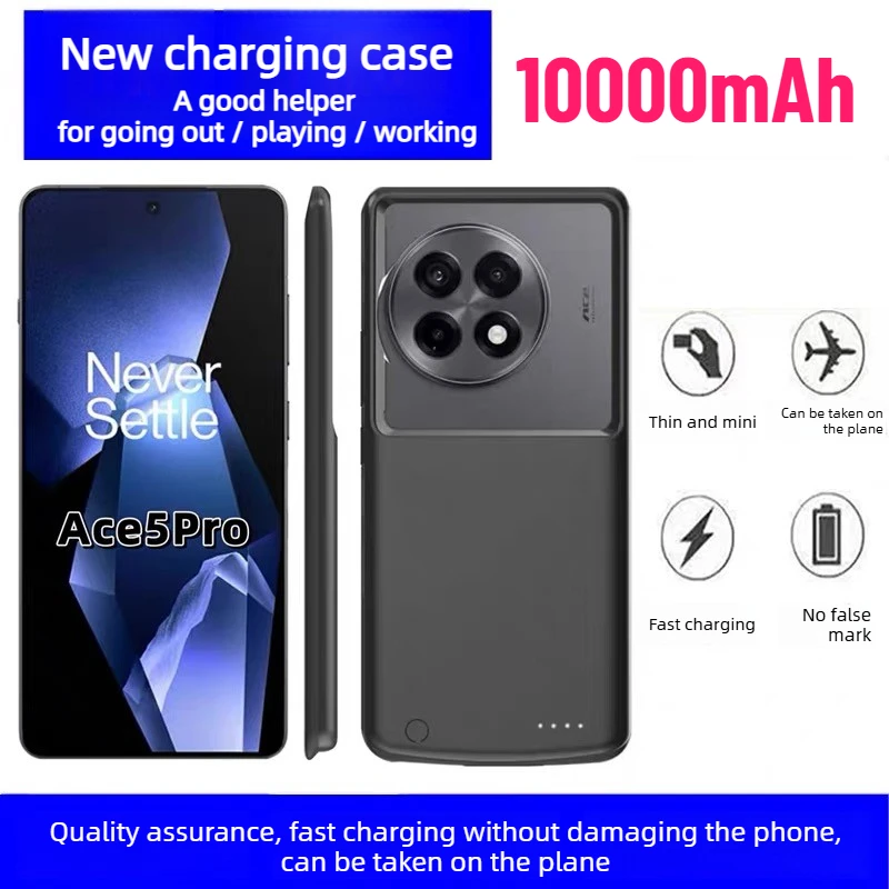 10000mAh Battery Charger Cases for OnePlus ACE5 PRO Back Clip Power Bank ACE3 Wireless Charging 13T 12 Mobile Power Bank