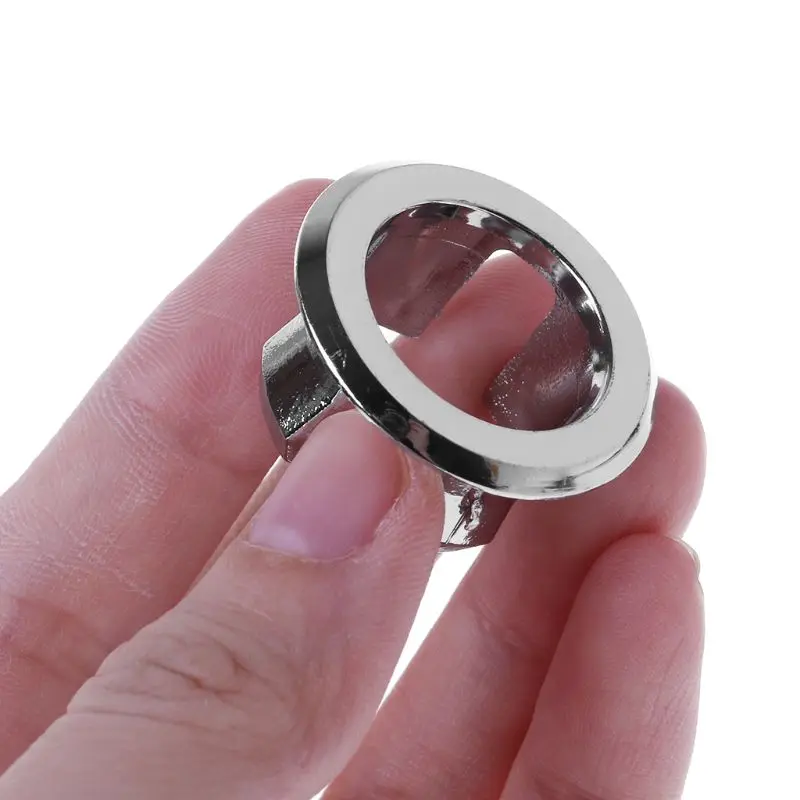 Anello troppopieno per lavabo da bagno, inserto rotondo, tappo copriforo cromato Drosphip