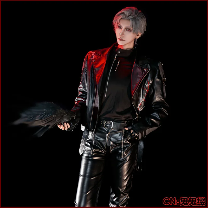 

Love and Deepspace Sylus Qin Che Cosplay Costume Qin Che Crow Brother Leather Jacket Cosplay Costume Anime Men's Clothing