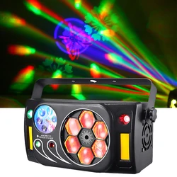 DJ Lights LED 6X10W RGBW Beam Moving Head Light Stage Effect Laser Strobe Lighting Remote Control For Disco Party Bar Event