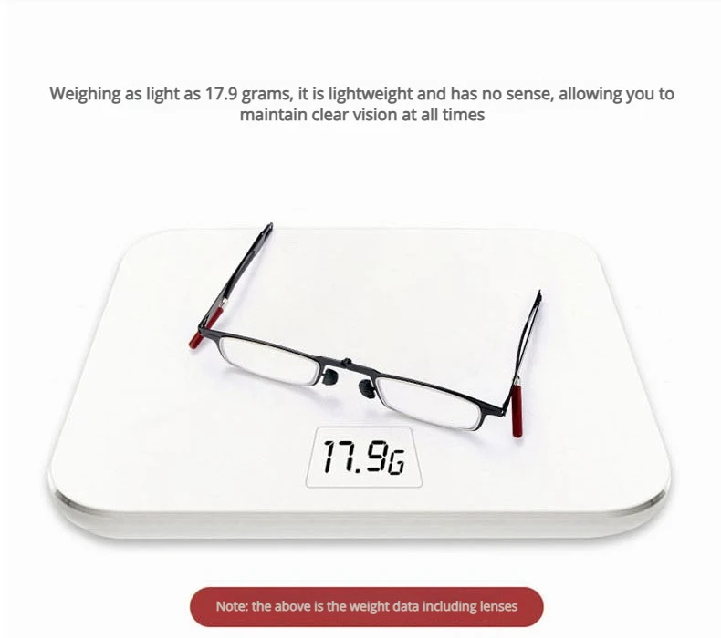 Ultraleichte, faltbare Lesebrille aus Metall für Damen und Herren, tragbare Presbyopie-Brille, faltbare Anti-Blaulicht-Brille für Herren – Detail 11
