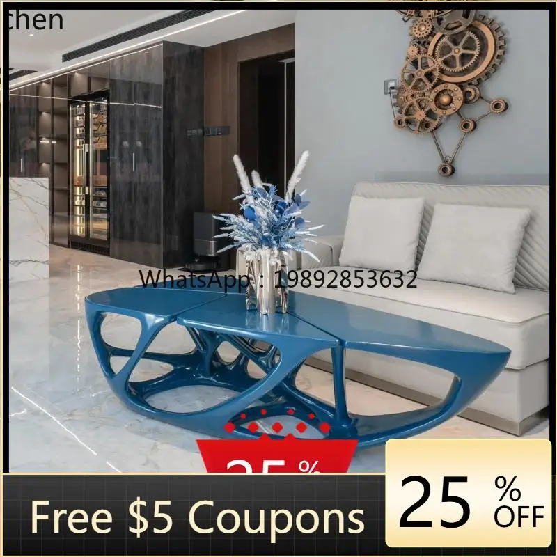 

N2 Zaha special-shaped hollow coffee table sales department model room beauty salon fiberglass negotiation table