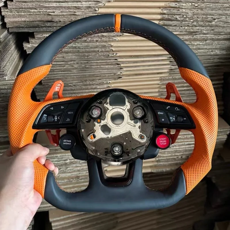 A4 B9 A5 A6 A7 Q3 Q5 Q7 Carbon Fibre Steering Wheel Leather Steering Wheel Flat Bottom Steering Wheel For Audi A3 8V