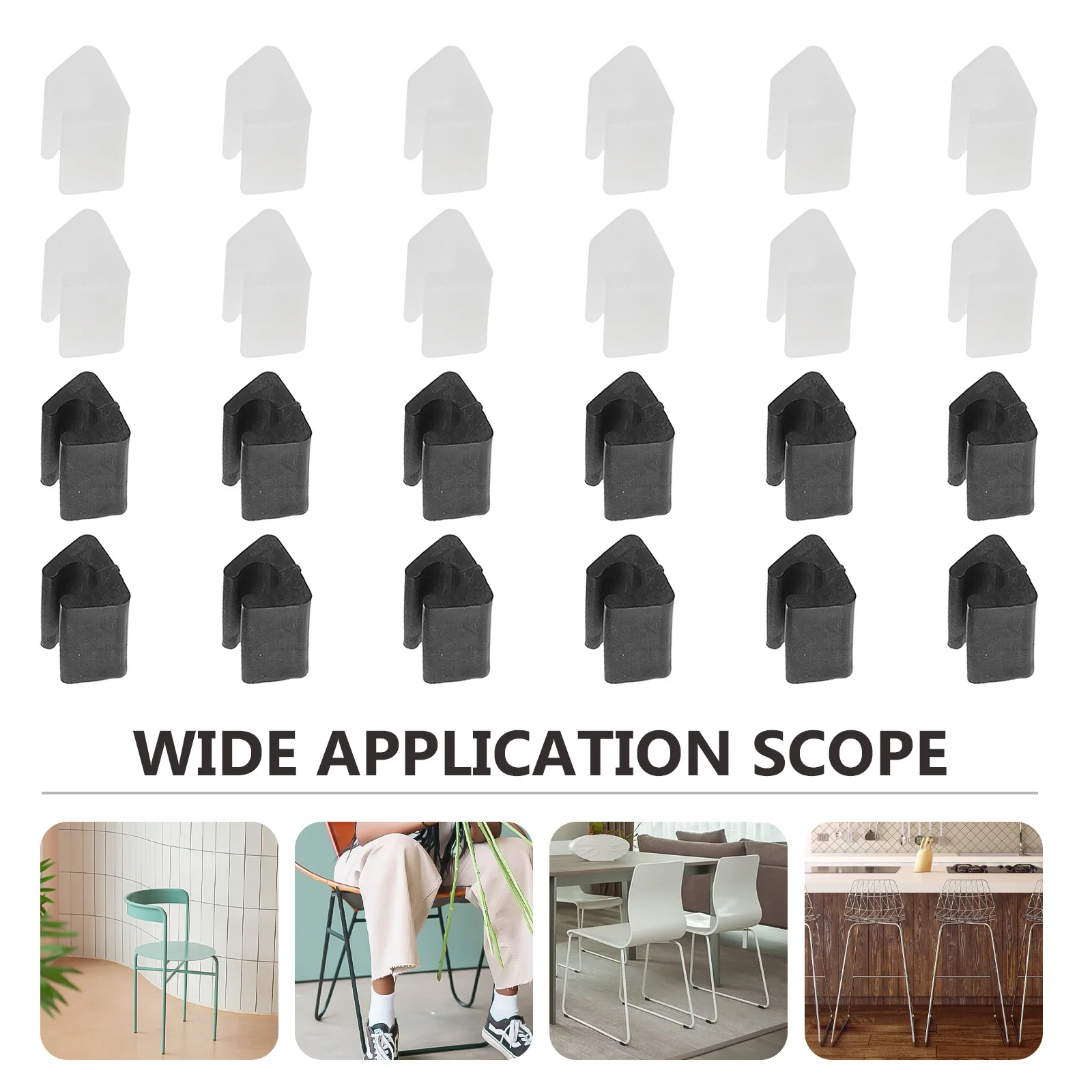 

40Pcs Chair Feet Covers Plastic U-Shape Non-Skid Furniture Leg Protectors Chair Leg Mats Table Feet Caps Indoor Floor Scratch