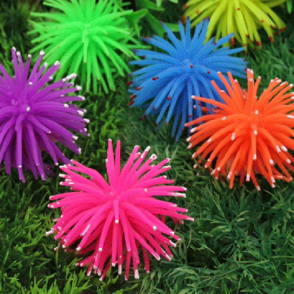 1 قطعة قنفذ البحر حوض السمك المشهد الملونة مقلد سيليكون النباتات المائية زخرفة DIY بها بنفسك المنزل خزان الأسماك لوازم الديكور #2