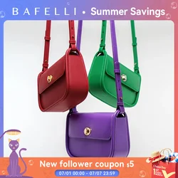 BAFELLI 2026 WOMEN'S NEW TREND LEATHER SADDLE BAGS FASHION STYLE ORIGINAL DESIGNER LUXURY BRAND CASUAL CROSSBODAY PURSE SHOULDER