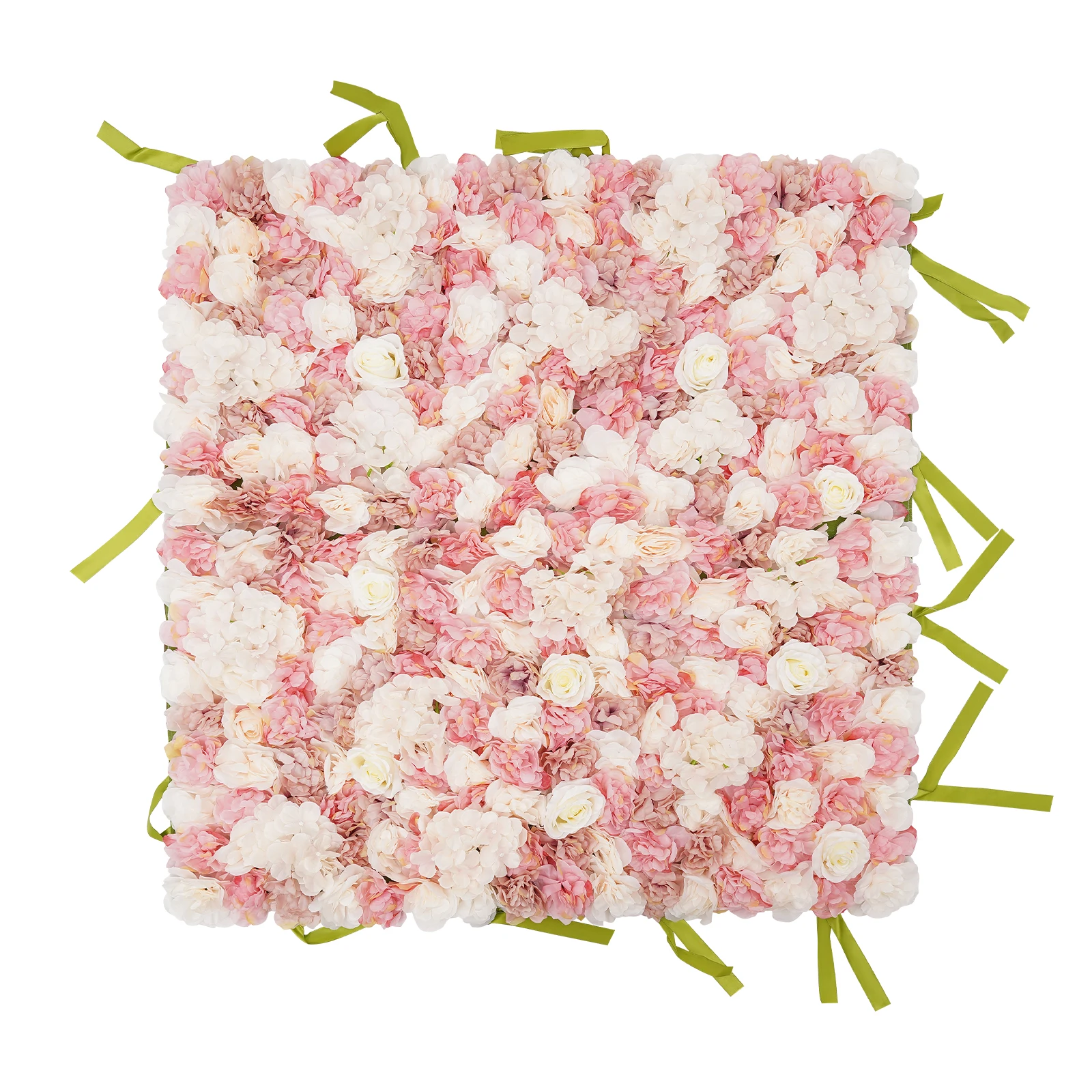 1 * 1m Artificial Flower Wall Panel with Pull Bars at All Corners, Silk Rose Wall Background