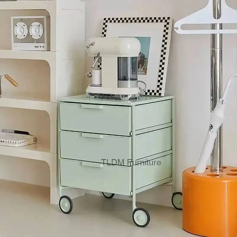 Modern Fashion Bedroom Locker Creative Design Home FurnitureMulti-functional Mobile Storage Cabinet Nordic Nightstand w