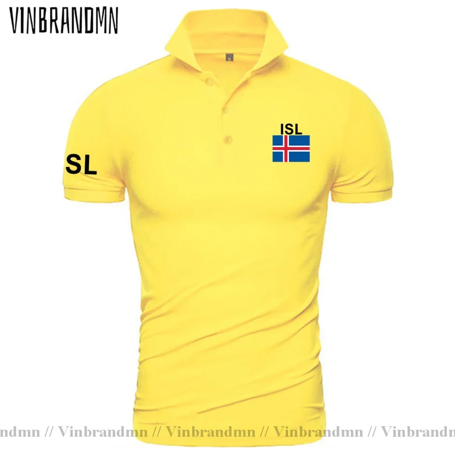 Iceland polo shirts men short sleeves fashion brand printed for country 100% cotton nation team flag new ISL Icelander Icelandic