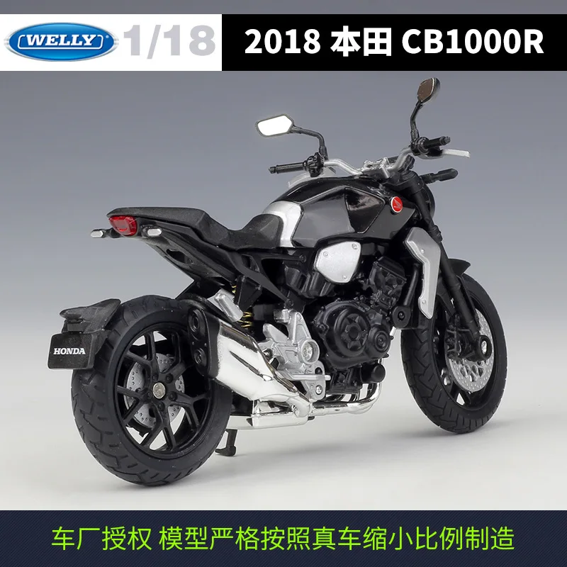 Welly 1:18 2018 HONDA CB1000R Alloy Street Sport Motorcycles Model Workable Shork-Absorber Toy For Children Gifts Toy Collection