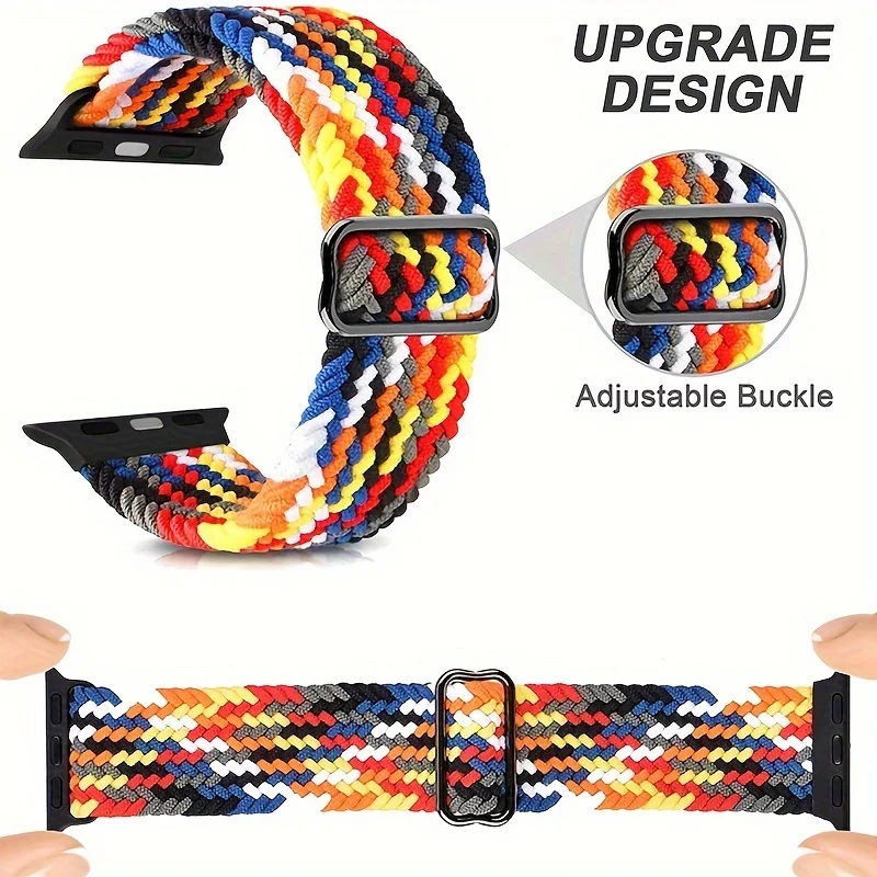 Nylon woven sliding buckle watch strap fits iwatch S9 S8 7 6 5 4 SE Ultra Ursuitable for Apple smartwatches 38 40 42 44 45 49mm