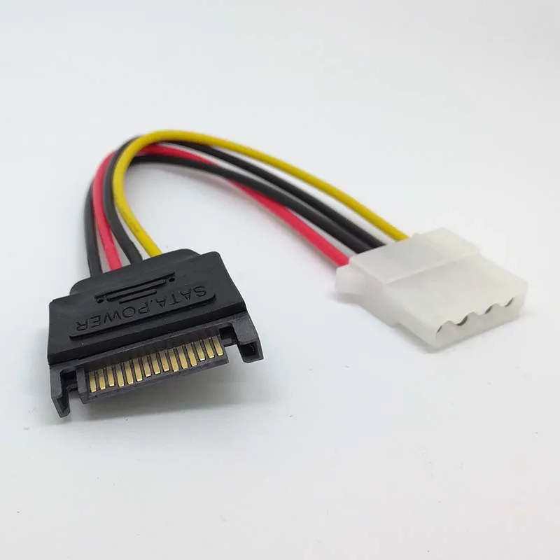 Male Female 4-pin Power Drive Adapter Adaptor Cable To Molex IDE SATA 15pin