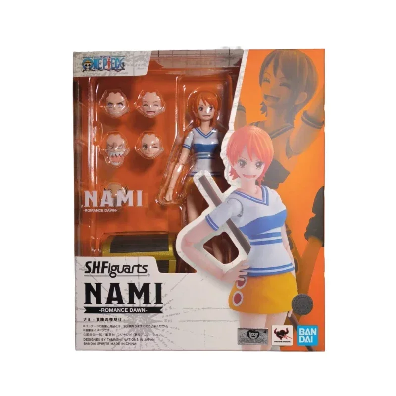 Em estoque original bandai one piece shf nami figuras de ação animação presentes modelo genuíno coletor hobby brinquedos anime