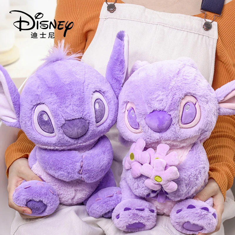 2024 New Disney Genuine Lilo & Stitch Cartoon 30cm Stitch And Angel Plush Doll Scented Pillow Kids Toy Valentine's Day Gifts