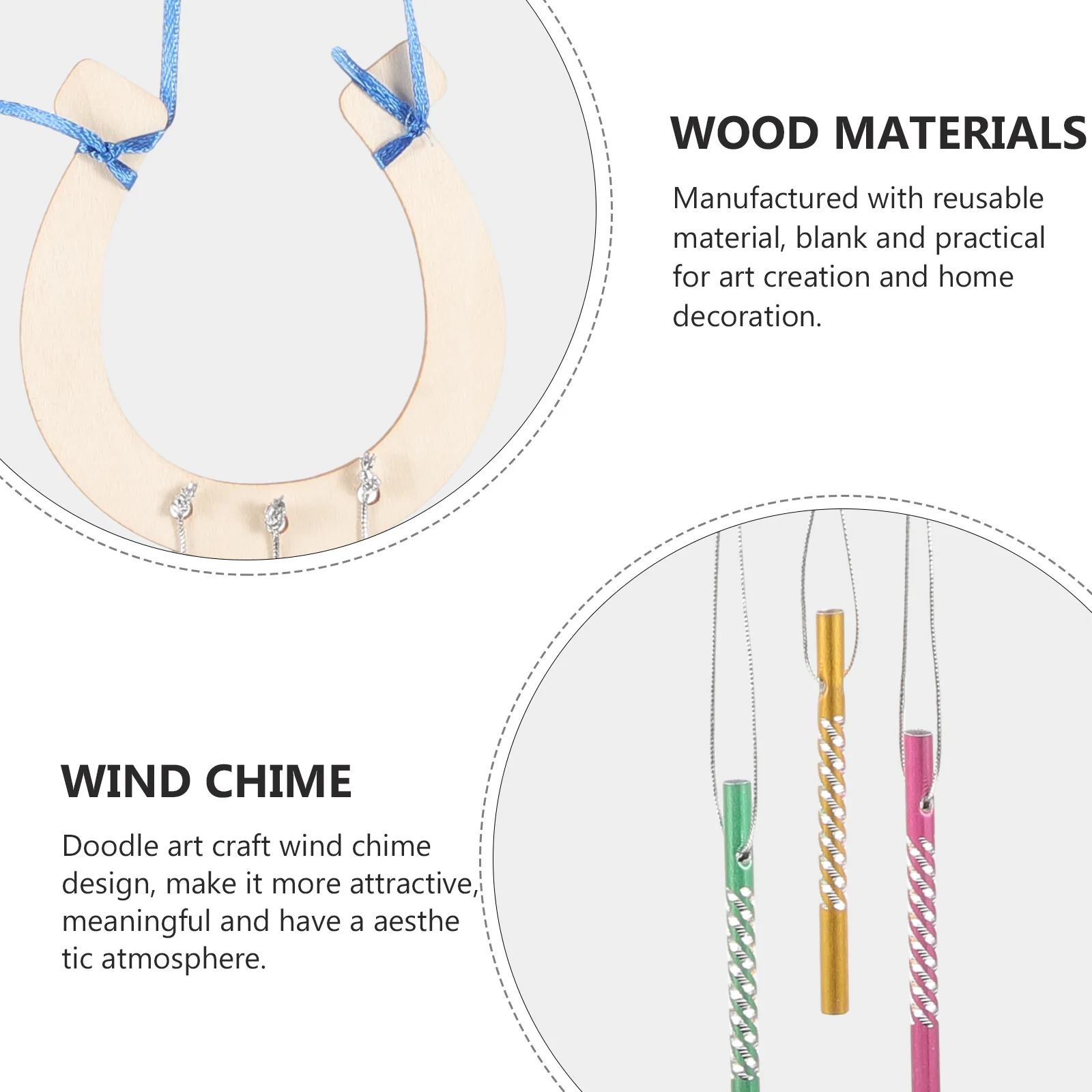 

Wooden Horseshoe Wind Chime Handmade Housewarming Small Household Realistic Chimes Unique Children's Birthday Party Decoration