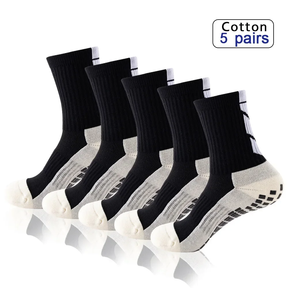 Chaussettes de basket-ball professionnelles pour hommes et femmes, chaussettes de sport en coton avec amortissement, adaptées au cyclisme, à la course, à la randonnée, au tennis, EU 39-45, 5 paires