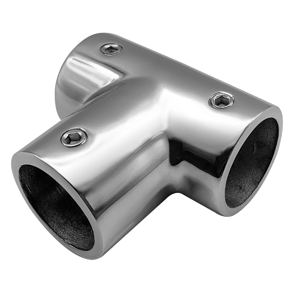 316 Stainless Steel Tee Rail Fitting 3-Way Tee Fitting Tube Pipe Connector for 22mm/25mm/30mm OD Handrail Railing