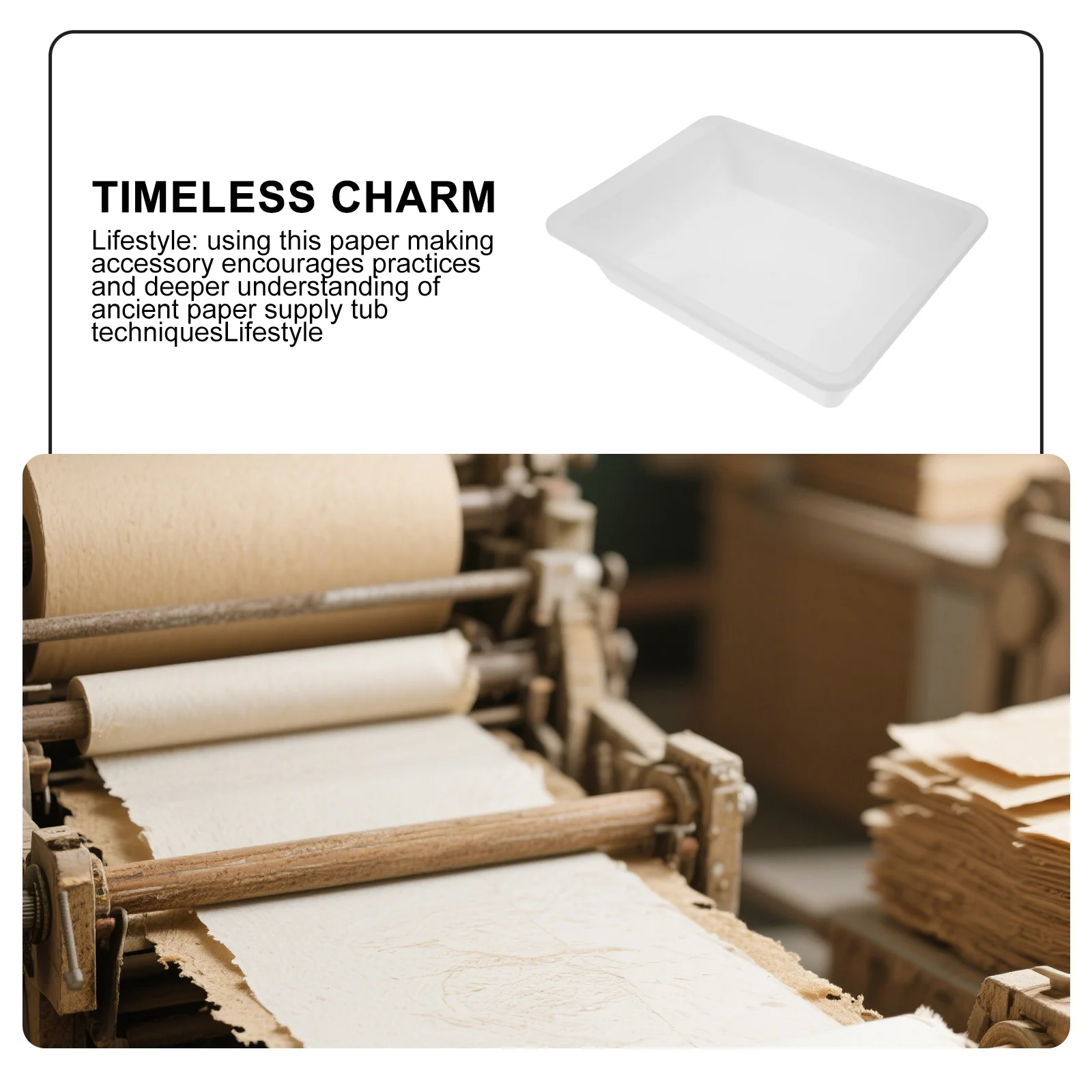 

2Pcs Traditional Paper Making Tub DIY Craft Basin for Artistic Home Decor - Rectangular Plastic Paper Supply Tub Ancient Craft