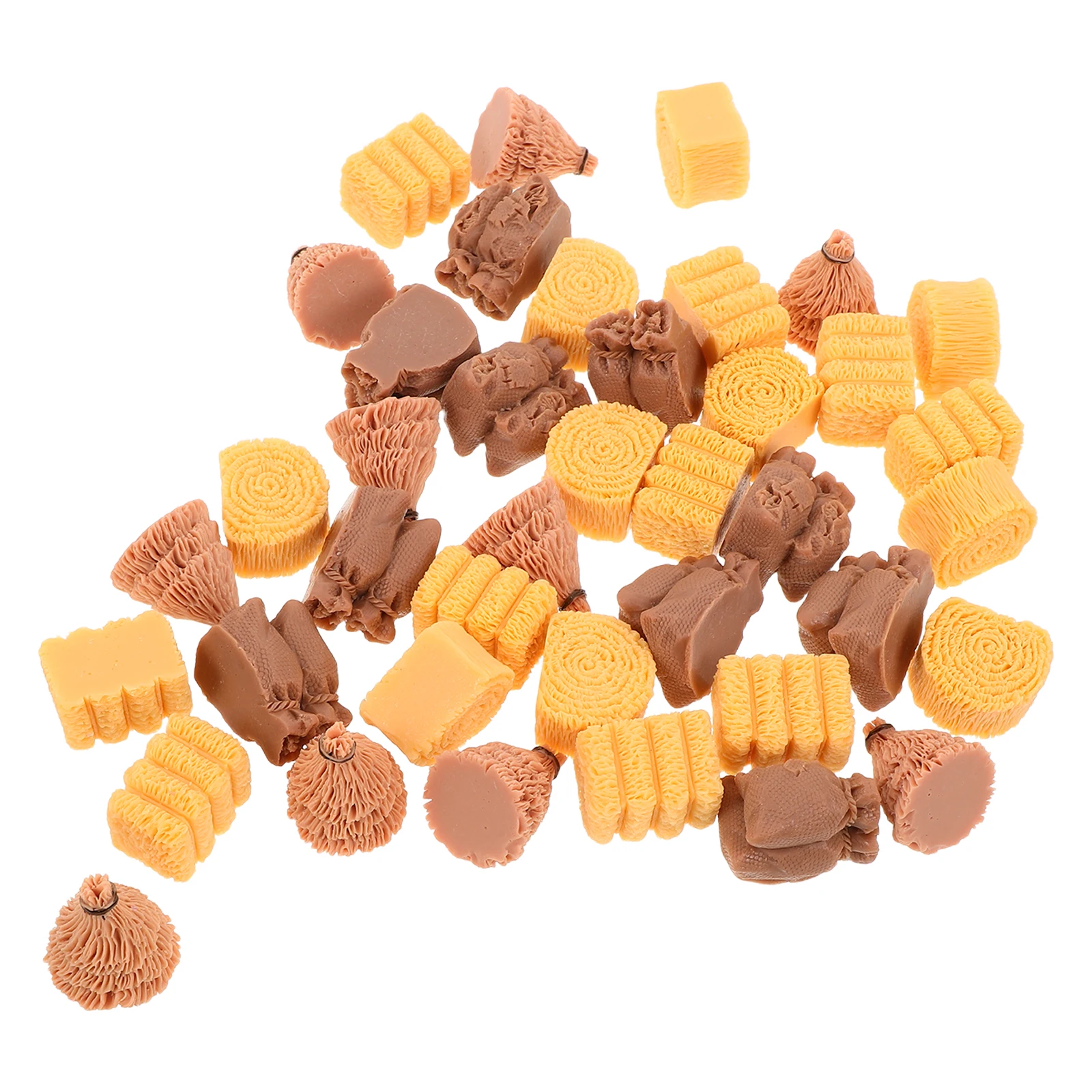 

40 Pcs Simulated Farm Haystack Dollhouse Miniature Bales DIY Crafts Artificial Accessories Resin Decor