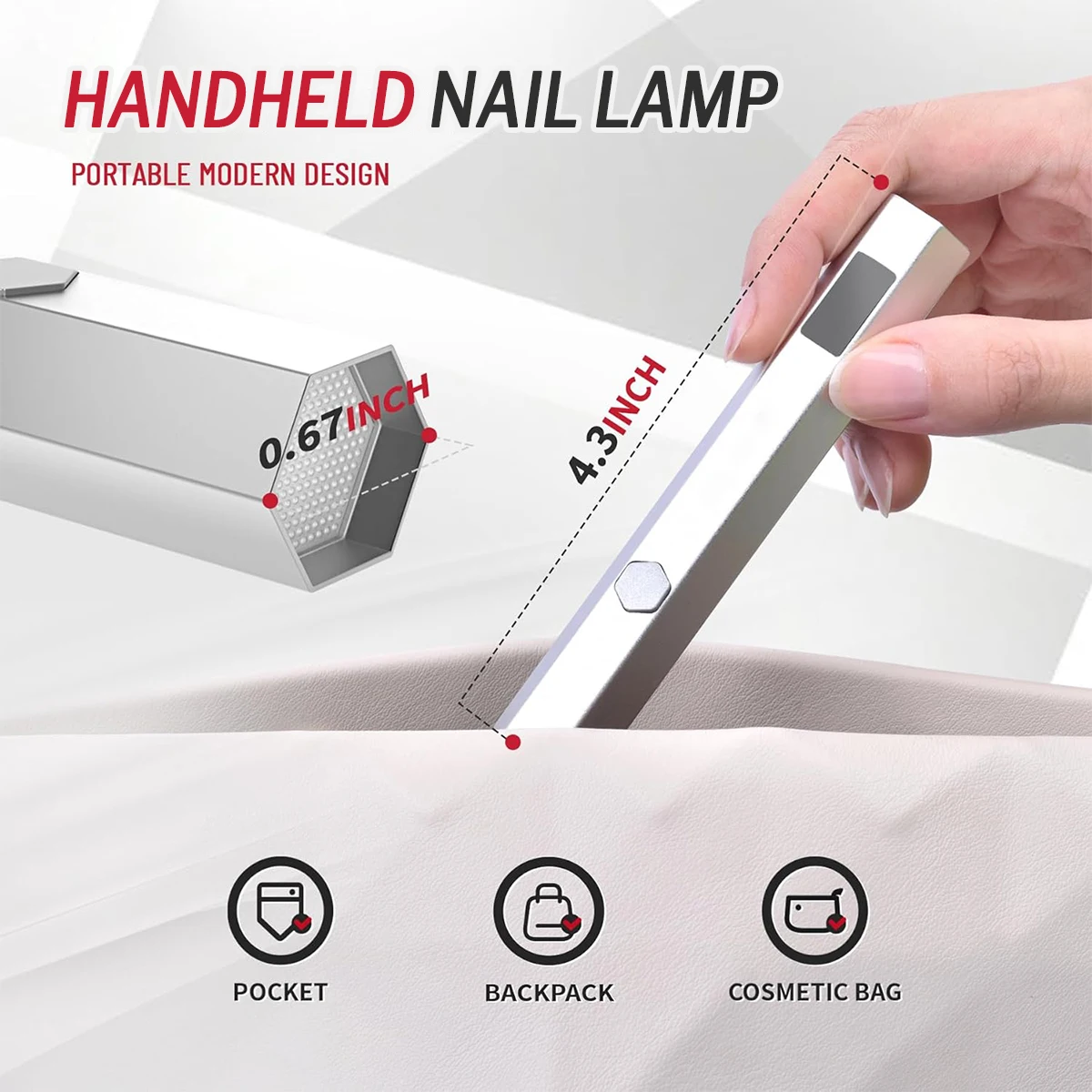 DianaBeauty Mini-Handheld-UV-LED-Lampe für Nägel, tragbarer wiederaufladbarer Nageltrockner zum Aushärten von Gel-Nagellack mit Display