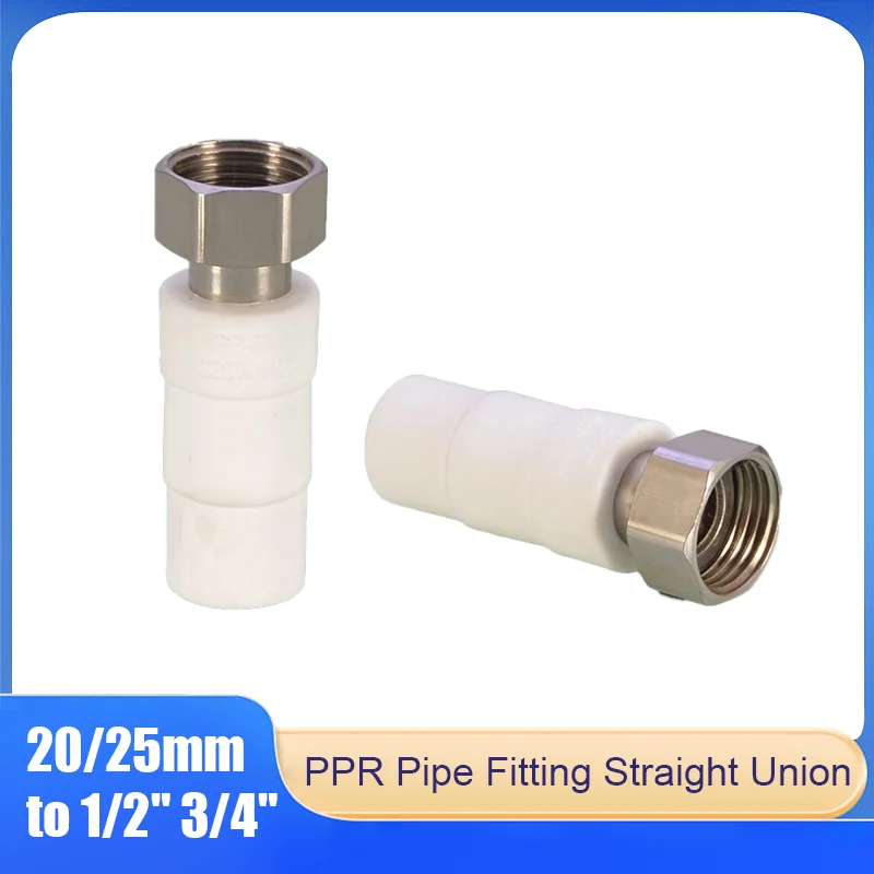 

PPR Straight Union 20/25mm to 1/2" 3/4" Reducer Connector Water Pipe Fitting Joint Adapter Accessorie Hot Melt Pipe Water Heater
