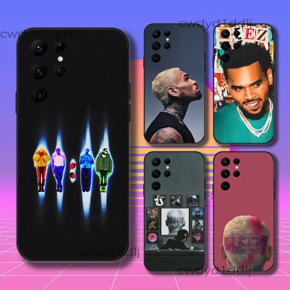 C-Chris 11 11 BREEZY Brown Phone Case For Samsung S10,S21,FE,S21 ,S26,S25,S24,S23,Ultra,S9,S22,Plus Black Shockproof Silicone