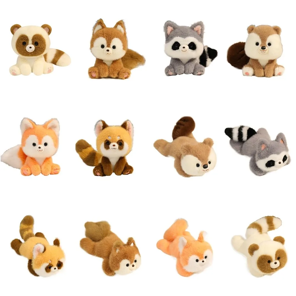 Presente de aniversário almofada de pulso animais sentados animais de estimação guaxinim dos desenhos animados boneca de pelúcia crianças
