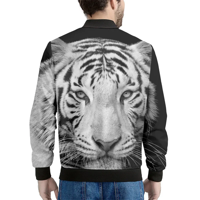 Forest Tiger Zip Coat 3D Printing Sweatshirt Fashion Jacket Oversized Clothing Harajuku Couple Baseball Apparel Bomber Jackets