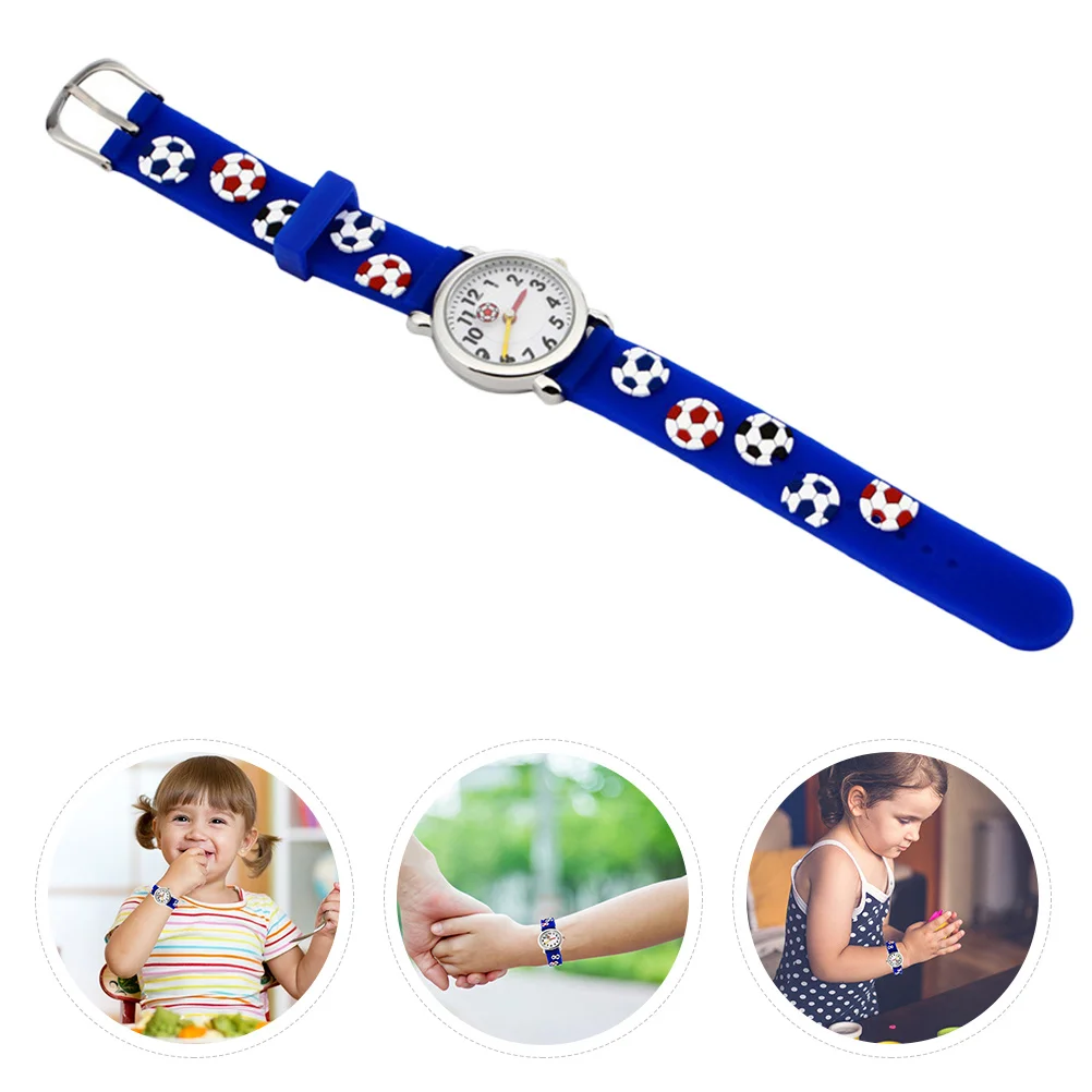 1 個の時計漫画サッカーデザイン防水小型クォーツ腕時計で快適な着用感