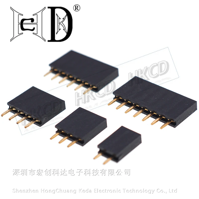 10 صف واحد 180 درجة مآخذ أنثى مستقيمة مع تباعد 2.54 مللي متر 1*2P 3P 4P 5P 6P 7P 8P 9P 10P 20P 40Pin موصلات #3