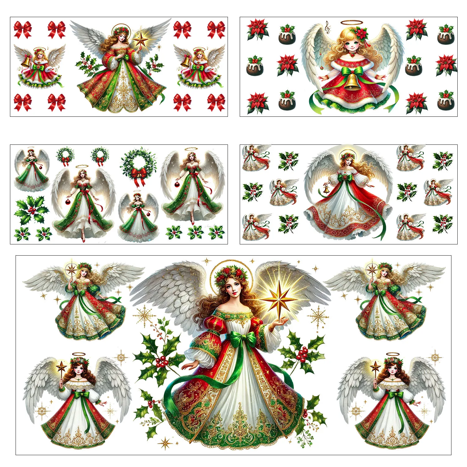 

Christmas Gospel Angel easy peel waterproof DIY Decals 3D transfers uvdtf crystal stickers 16oz uv dtf cup wraps