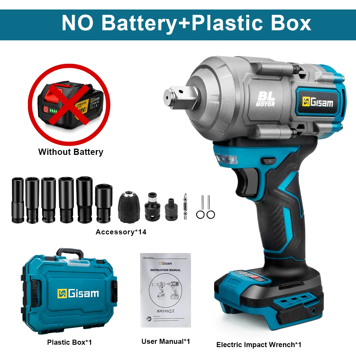 G nto 2000N.M Koppel Borstelloze Elektrische Slagmoersleutel 1/2 inch Schroevendraaier Accusleutel Power Tool Voor Makita 18V Batterij Pin