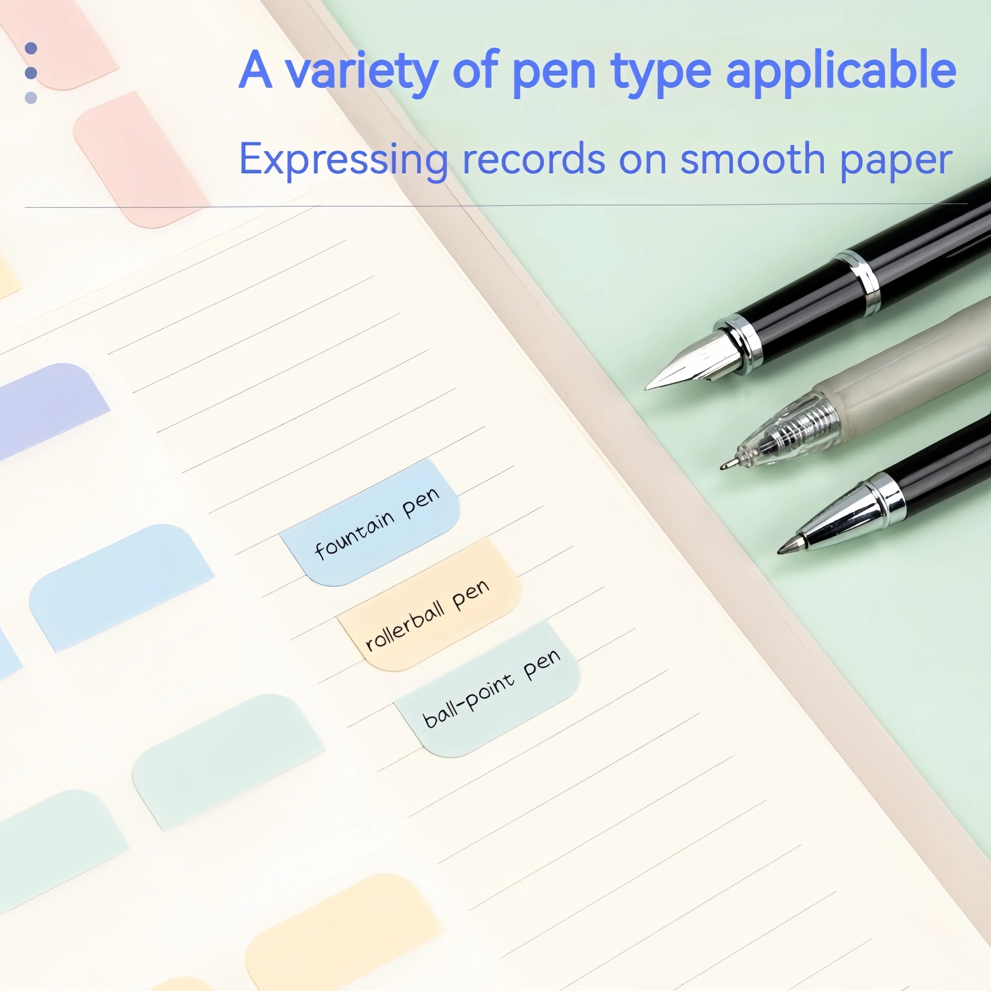 컬러 페이지 마커, 형광 스티커 탭, 네온 스티커 노트 플래그, 방수 쓰기 반투명 페이지 플래그, 책용